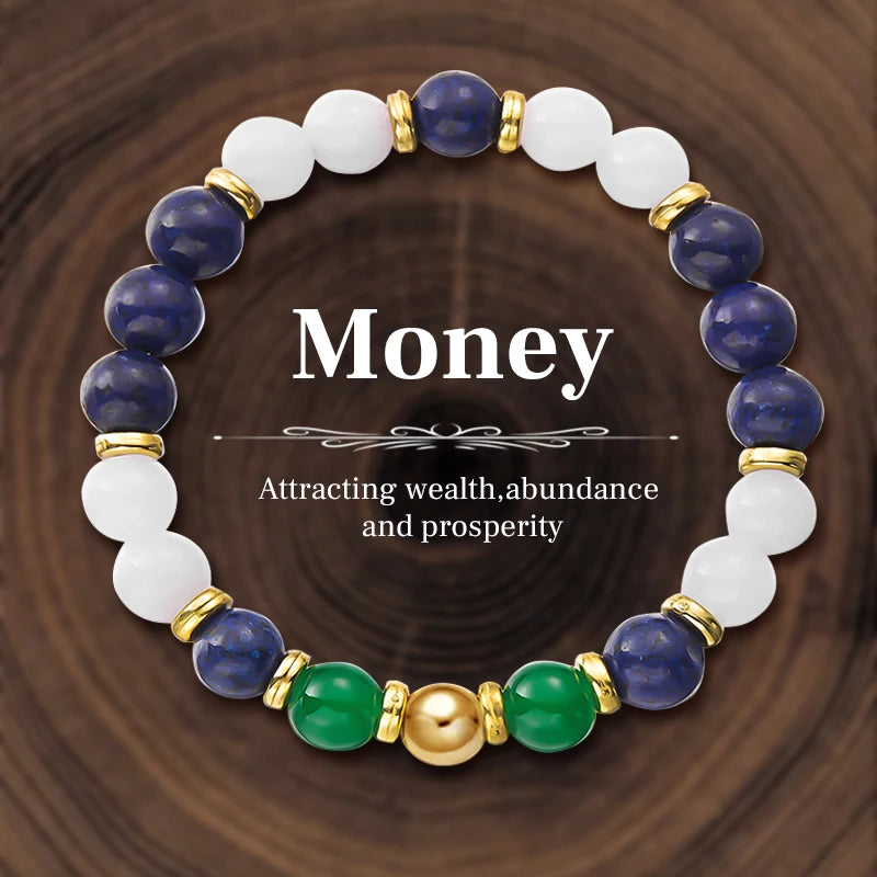 8 mm Naturstein-Perlenarmband für Frauen, Glücksbringer, Liebe, Reichtum, Glück, buntes Armband, Schmuck, Geburtstagsgeschenk