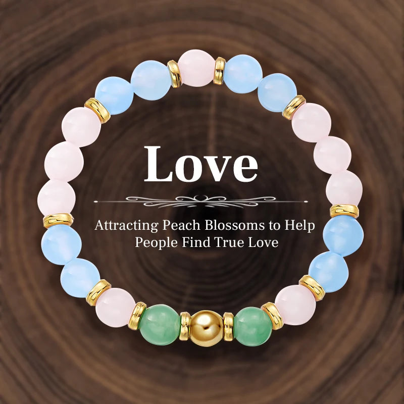 8 mm Naturstein-Perlenarmband für Frauen, Glücksbringer, Liebe, Reichtum, Glück, buntes Armband, Schmuck, Geburtstagsgeschenk