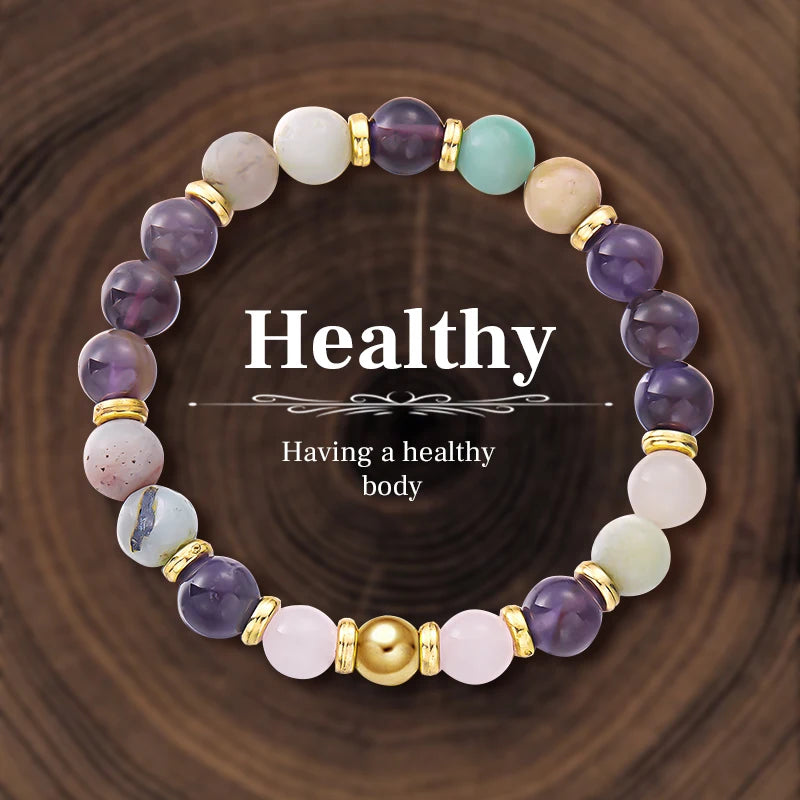8 mm Naturstein-Perlenarmband für Frauen, Glücksbringer, Liebe, Reichtum, Glück, buntes Armband, Schmuck, Geburtstagsgeschenk