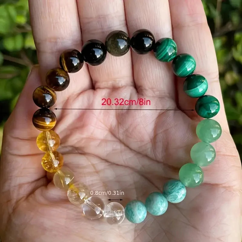 8 mm Naturstein-Perlenarmband für Frauen, Glücksbringer, Liebe, Reichtum, Glück, buntes Armband, Schmuck, Geburtstagsgeschenk