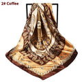 Minimalist Pattern Satin Kerchief Cashew Nut Silk Towel
