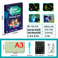 Educational drawing toy with flashlight pen