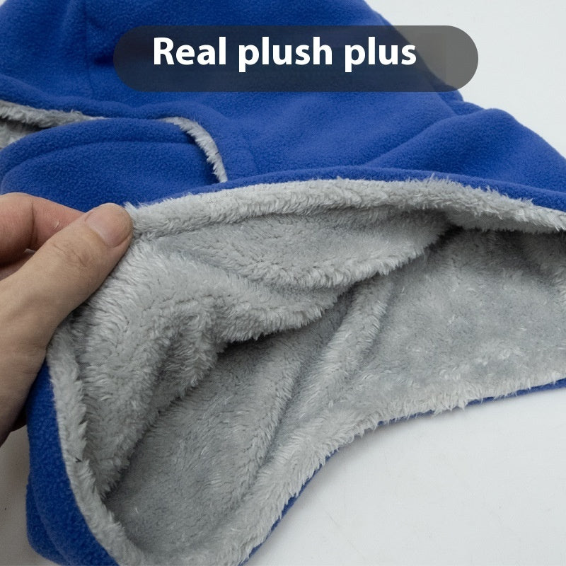 Winter Fleece Hooded Scarf hat