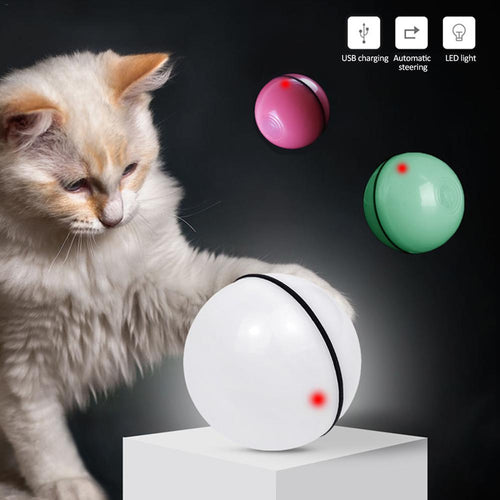 360 degree rotating LED interactive cat ball toy